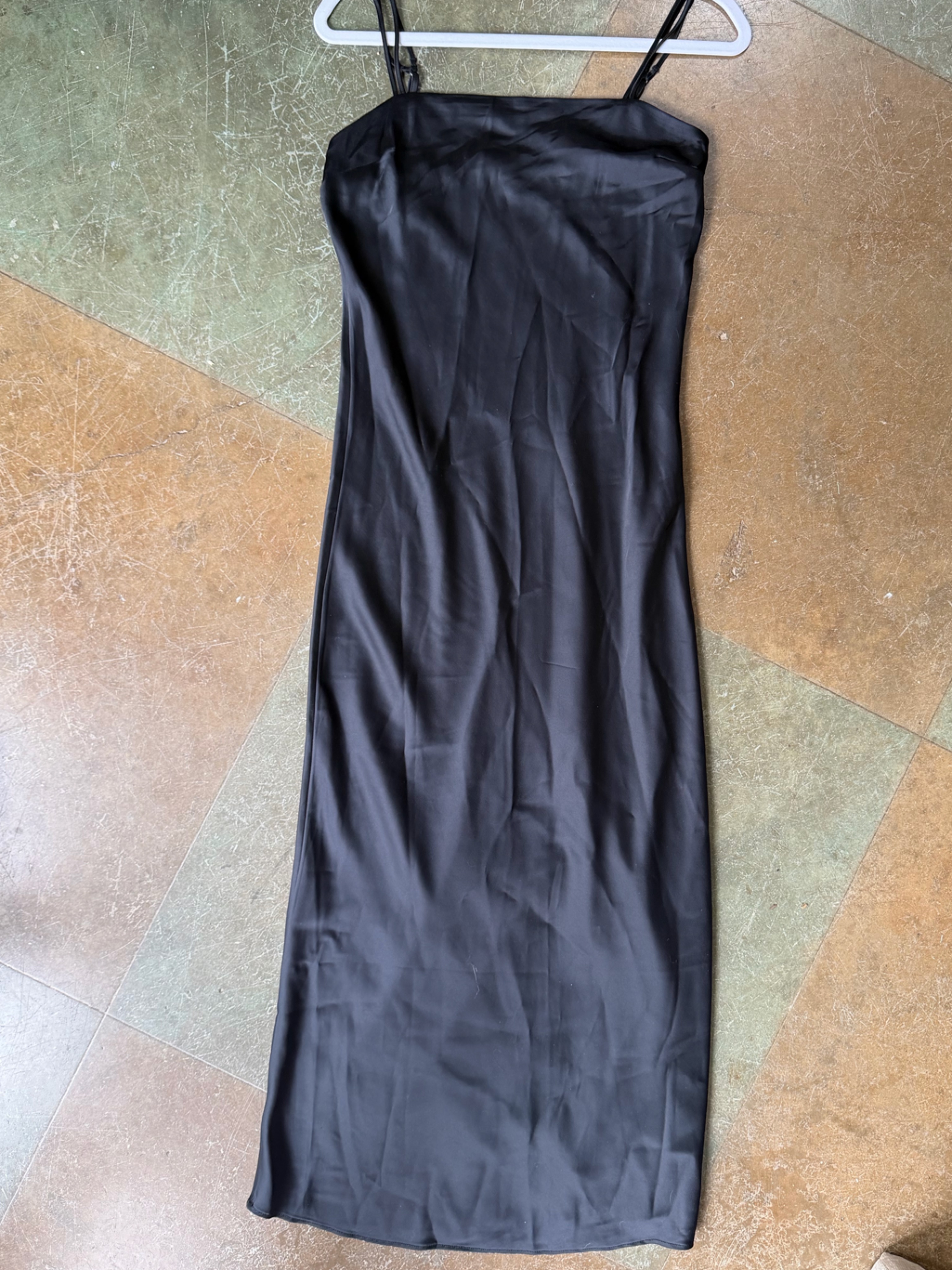 Abercrombie & Fitch Black Satin Slip Dress